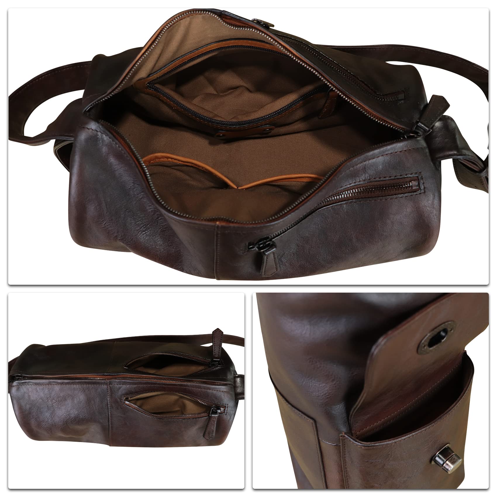 Genuine Leather Sling Bag for Men & Women - Large Crossbody Shoulder Backpack - Durable Real Leather Chest Purse - Perfect for Travel, Work & Everyday Use
