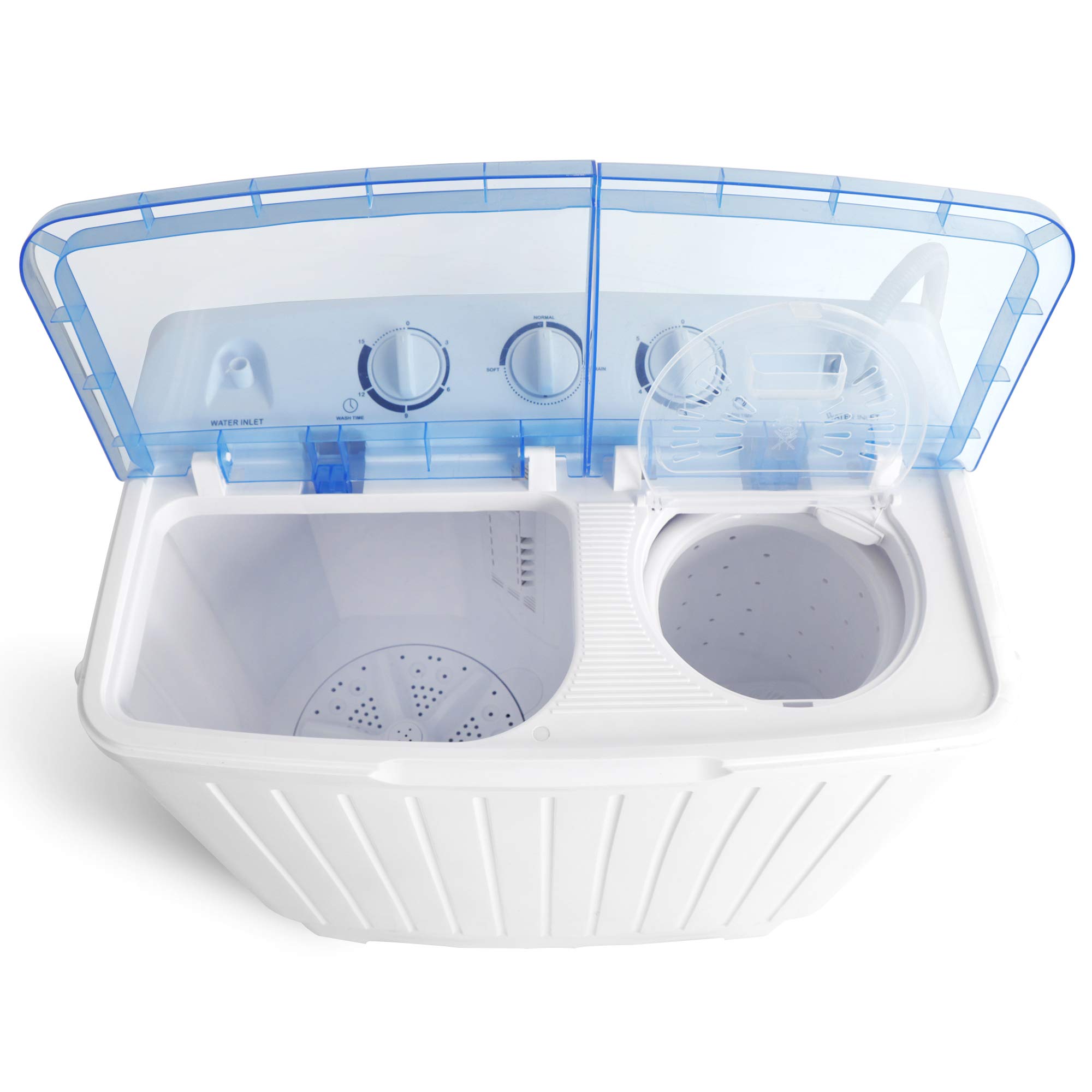 Portable Washing Machine - Compact Mini Twin Tub 11lbs Washer & 6.6lbs Spinner with Built-in Gravity Drain | Ideal for Apartments, Dorms, RVs & Small Spaces | Perfect for Travel, Camping & Emergency Use