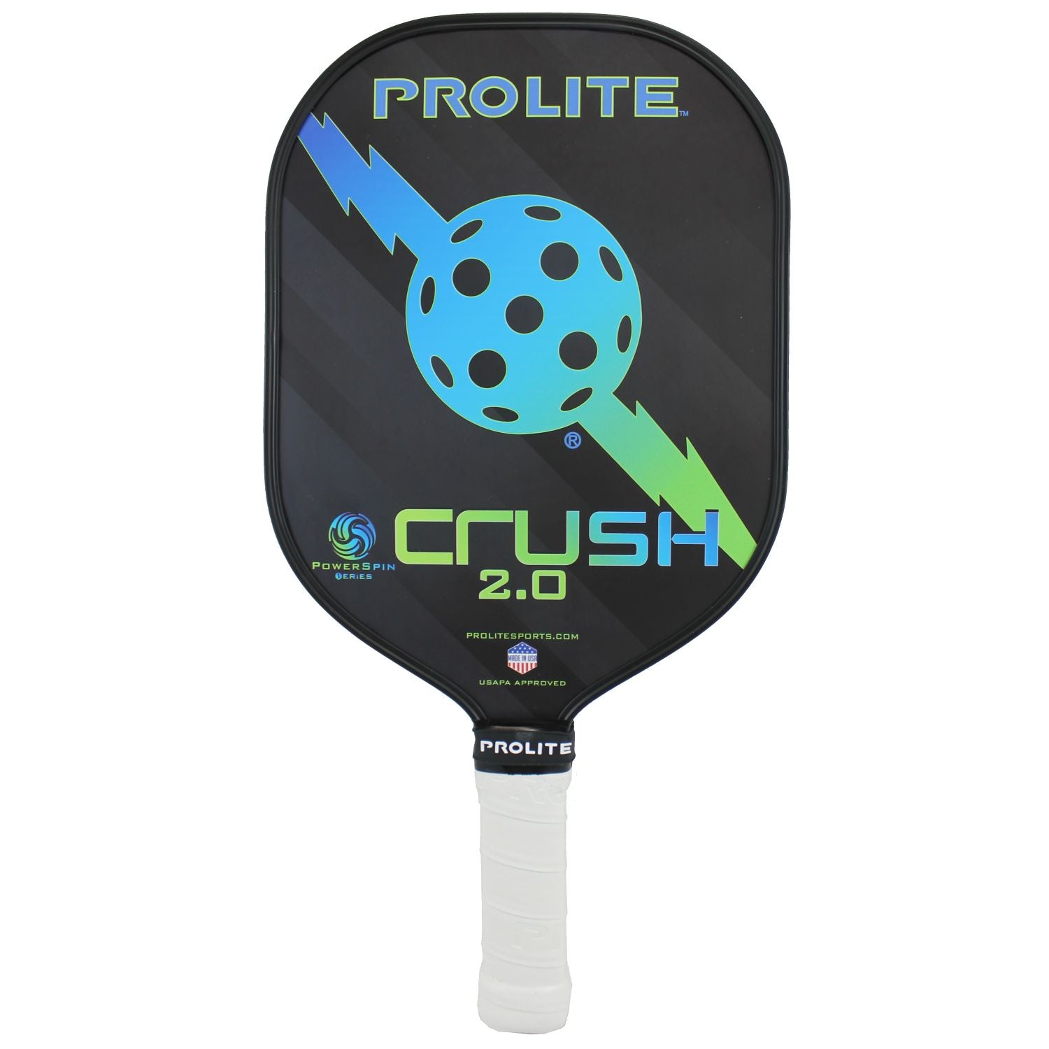 Prolite Crush Powerspin 2.0 Pickleball Paddle - Premium Carbon Fiber Paddle for Spin & Control - Perfect for Competitive Play & Recreational Games