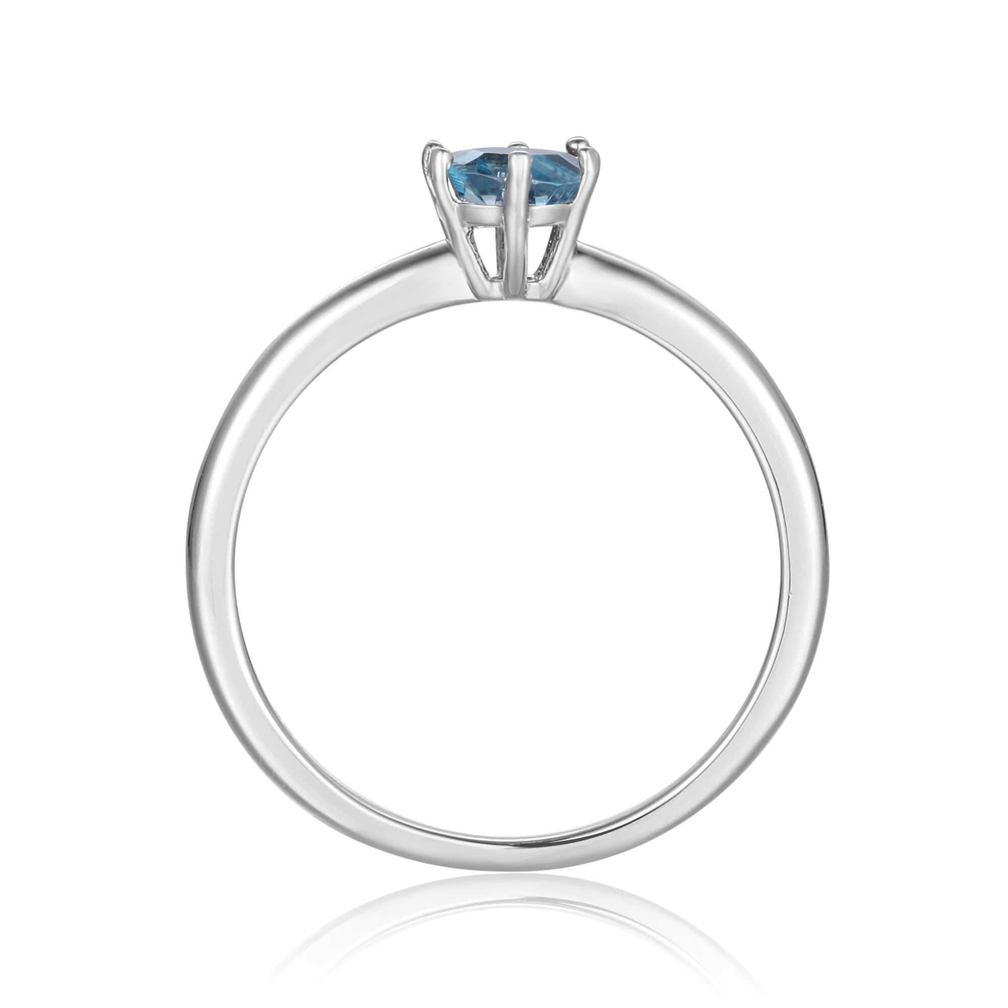 Blue Zircon Solitaire Ring - 14K Gold Plated Engagement Ring for Women | Perfect for Valentine's Day, Anniversary & Proposal Gifts