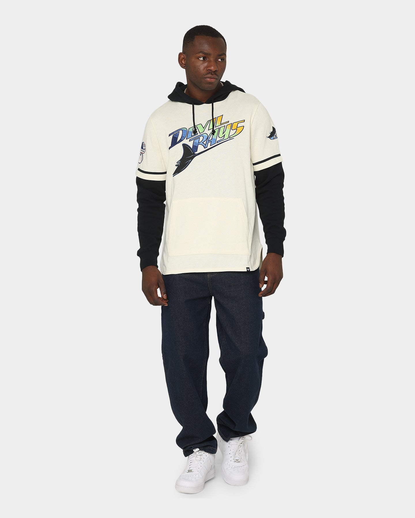 47 Brand Tampa Bay Rays Shortstop Hoodie Cream - MLB Fan Apparel for Men & Women - Perfect for Baseball Games, Casual Wear & Sports Events