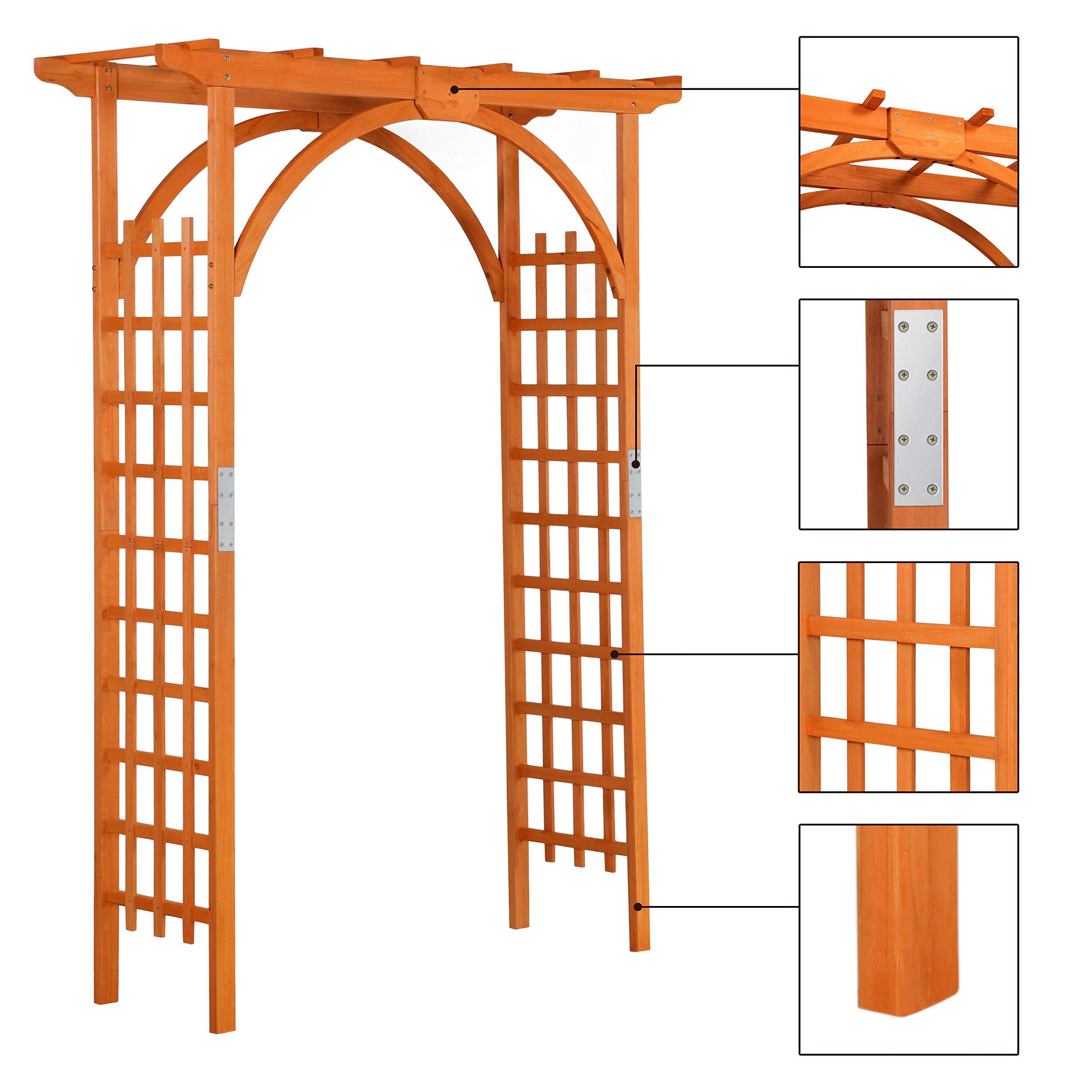 Yaheetech 85 Inch Brown Wooden Garden Trellis - Outdoor Climbing Plant Support for Roses, Vines & Flowers - Perfect for Garden, Yard, Patio & Backyard Landscaping