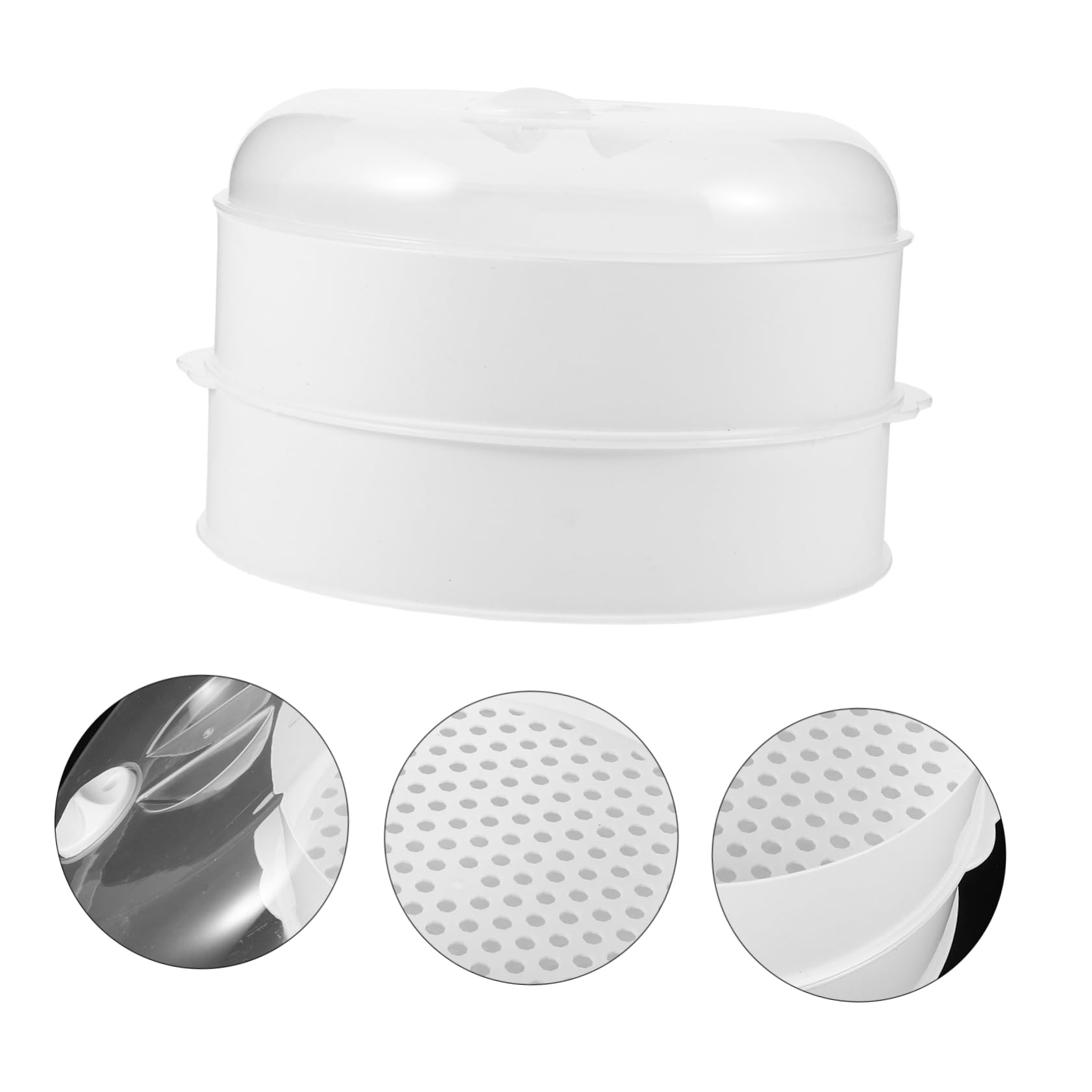DOITOOL Microwave Steamer Set - BPA-Free Plastic Steamer Container with Lid for Dumplings, Rice & Fish - Perfect for Quick & Healthy Meals in Kitchen, Home Cooking & Meal Prep