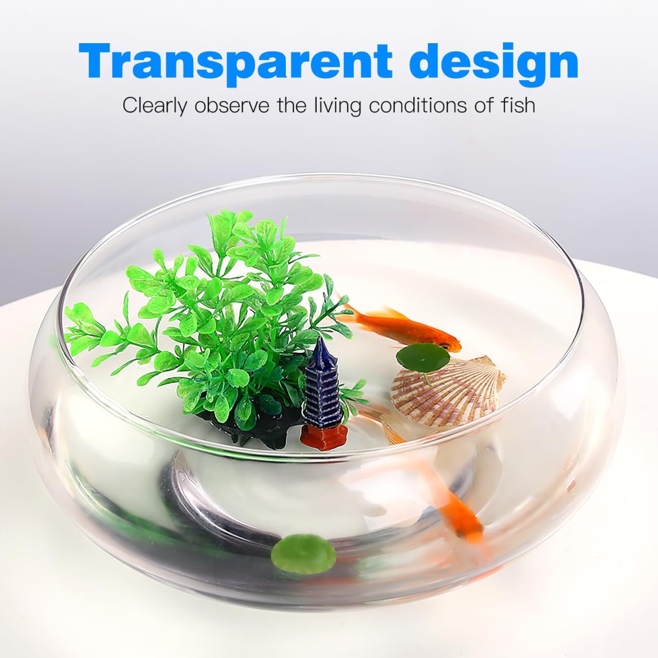 SUPVOX Clear Plastic Fish Tank Bowl - Wide Mouth Round Terrarium Vase for Hydroponic Plants, Floral Arrangements & Home Decor (2800ml) - Perfect for Table Centerpieces, Wedding Decor, Office & Living Room Decorations