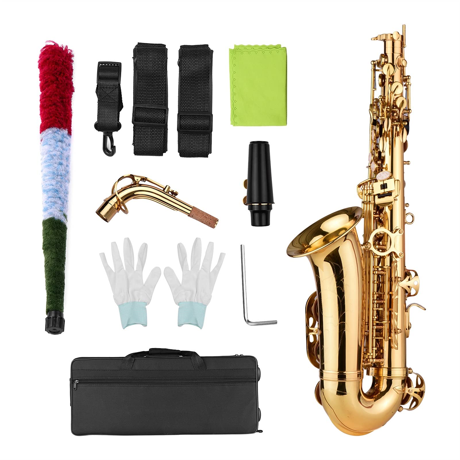 Brass Lacquered Alto Saxophone AS200 with Case & Accessories for Beginners & Students