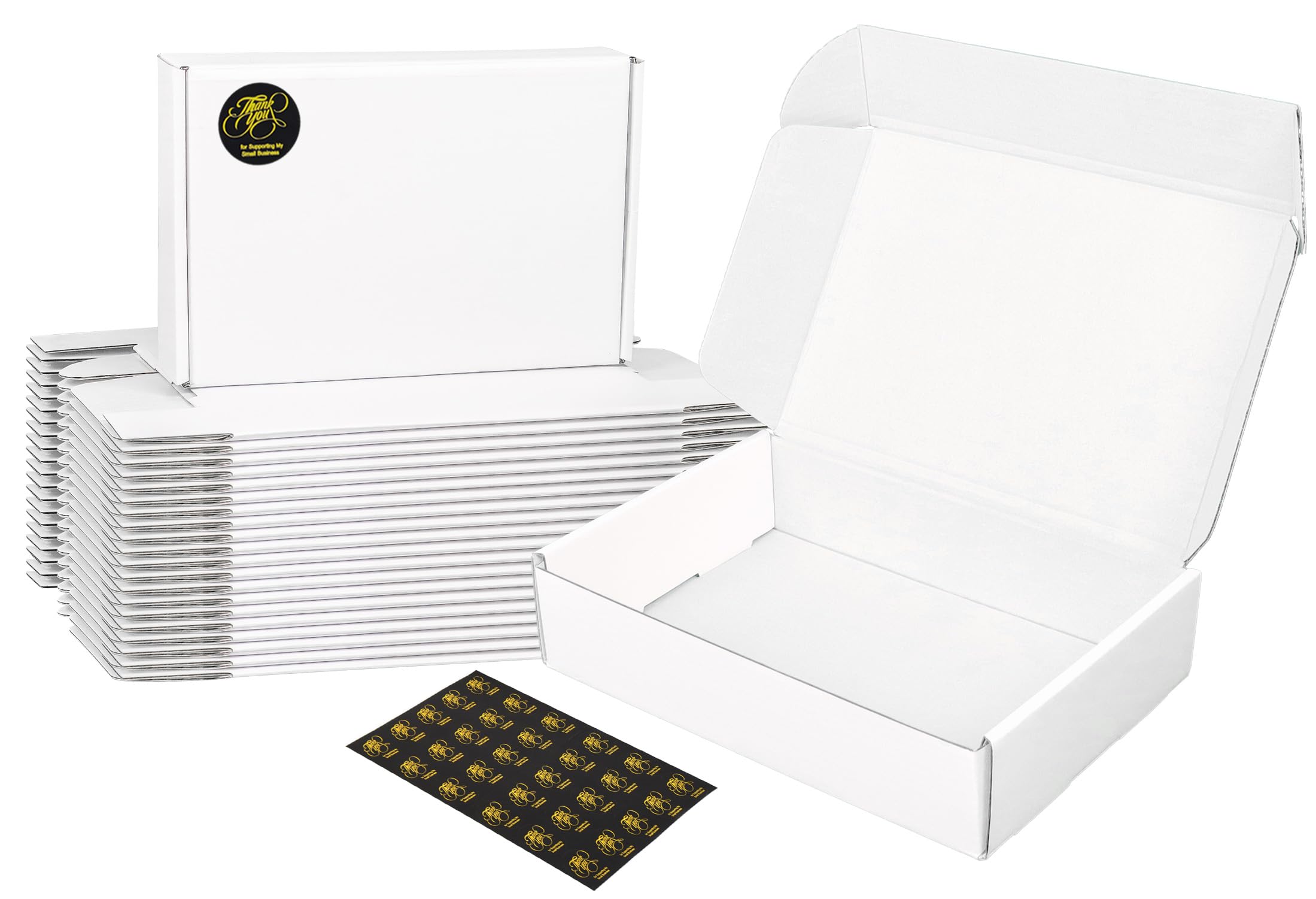 9x6x2 White Shipping Boxes 30 Pack - Small Corrugated Cardboard Mailing Boxes for Small Business & Ecommerce Packaging