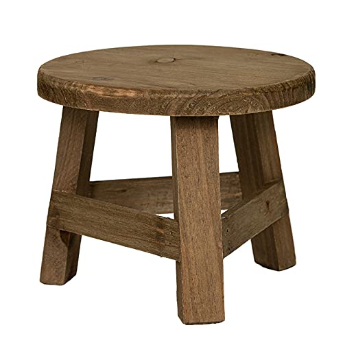 Amkya Mini Round Wooden Stool - 17.8