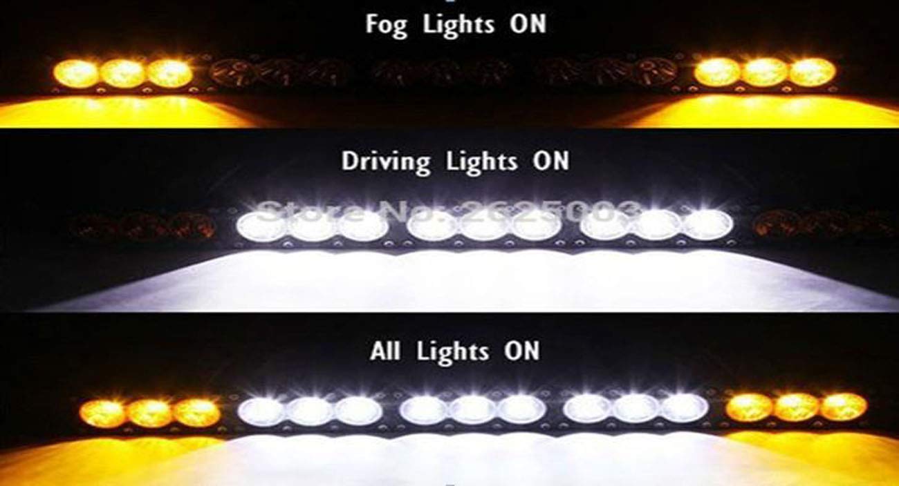 32 Inch 180W Single Row LED Light Bar - Dual Color White/Amber - Spot Flood Combo Beam - Off Road Driving, Work & Diving Light - Compatible with Ford, GMC, Ram, UTV - Perfect for Night Off-Roading, Construction Sites & Emergency Vehicles
