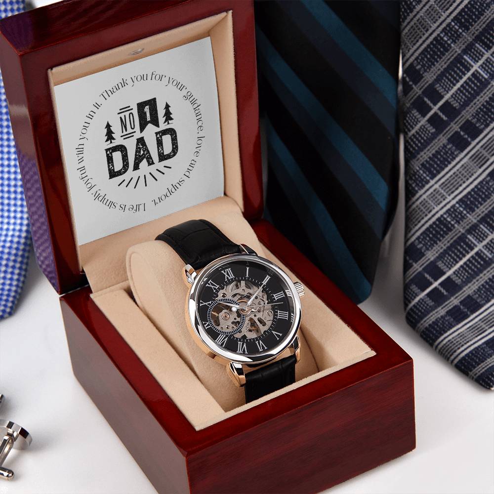 Openwork Men's Watch - Elegant Father's Day & Birthday Gift for Dad from Daughter or Son | Perfect for Business, Casual Wear & Special Occasions