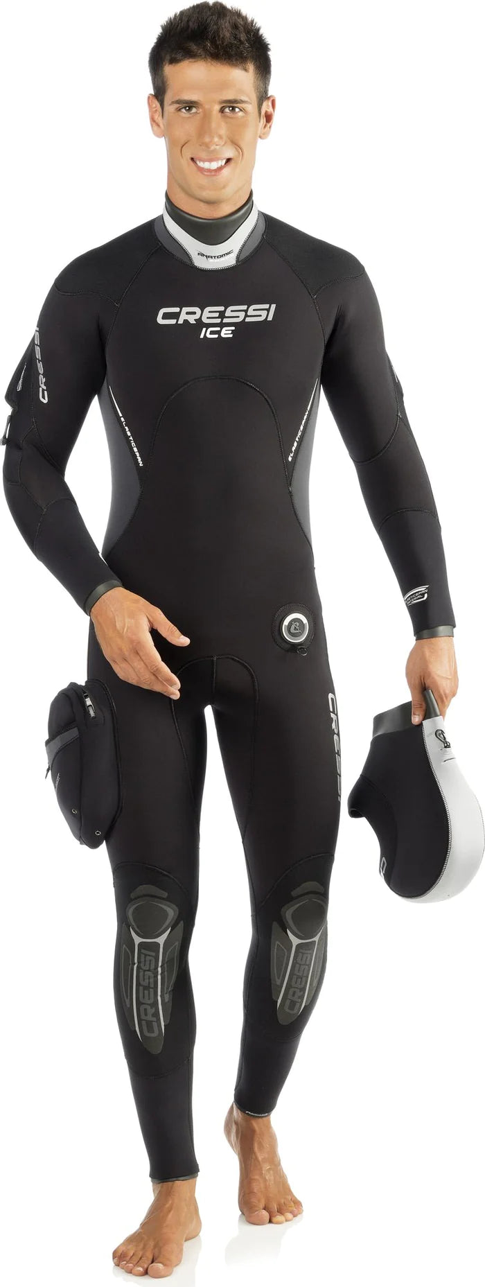 Cressi 7mm Men's Ice Full Wetsuit with Hood - Premium Cold Water Scuba Diving & Spearfishing Gear for Winter Surfing & Ice Diving Adventures