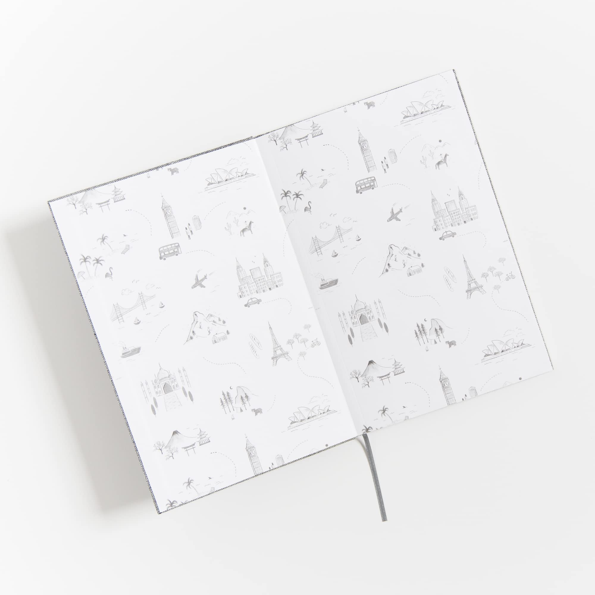 Promptly Journals - Complete Travel Journal for Boarding to Exploring (Grey, Linen) | Vacation Diary & Travel Memory Book | Road Trip Essentials | Perfect for Adventure Travelers & Holiday Planners