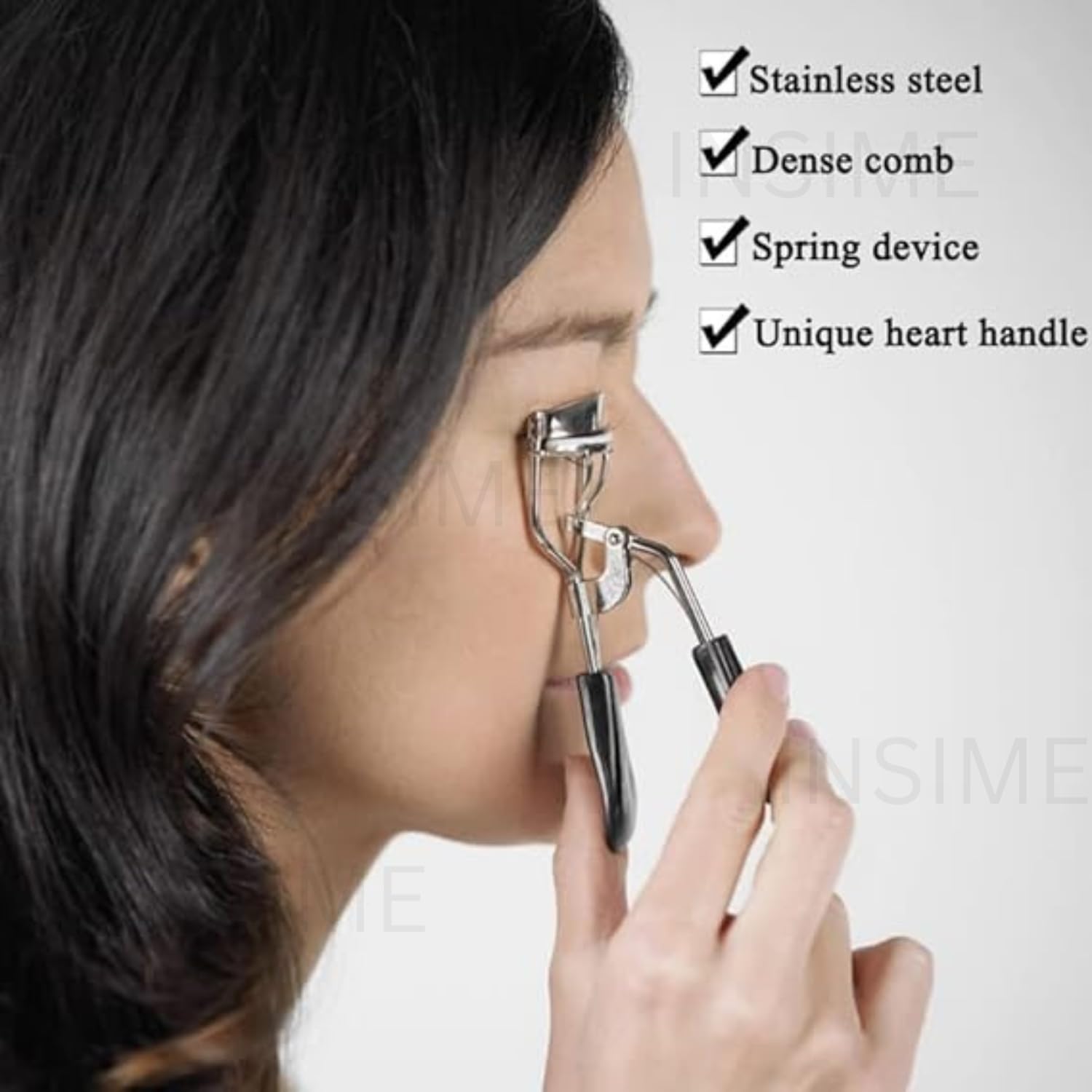INSIME Pro Eyelash Curler for Women - Strong, Pinch-Free, Non-Slip Lash Curler Tool for Voluminous, Eye-Opening Curls | Perfect for Daily Makeup, Special Occasions & Professional Use