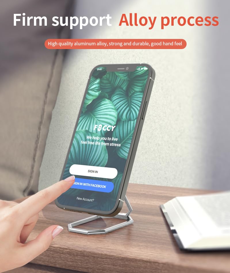 360° Rotating Metal Phone Ring Holder - Foldable Kickstand & Magnetic Car Mount Compatible with iPhone, Samsung, iPad & Most Smartphones | Perfect for Hands-Free Viewing, Driving & Selfies