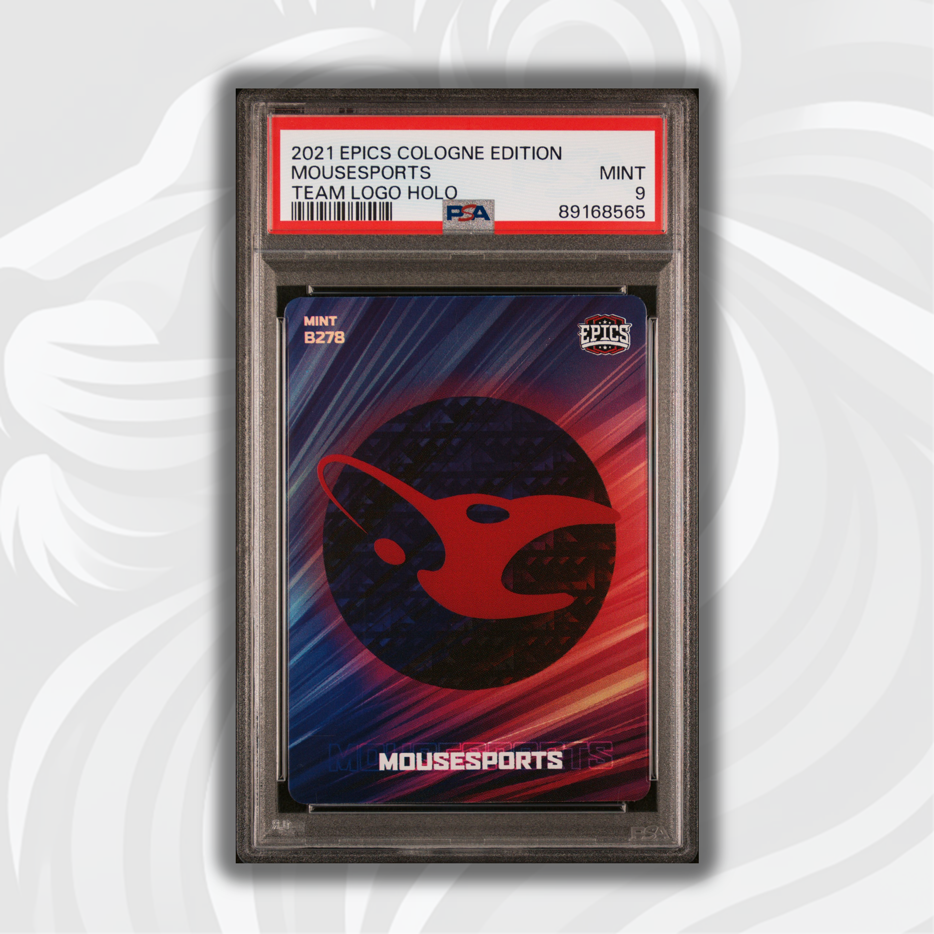 PSA 9 Mousesports #B278 Team Logo Holo 2021 Epics Cologne Edition - Rare CS:GO Collectible for Gaming Fans & Esports Enthusiasts