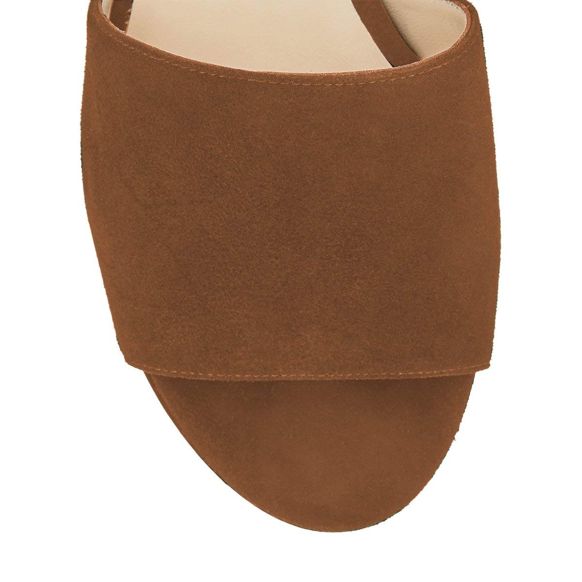 YDN Women's Comfortable Peep Toe Platform Sandals - Slip On Cork Wedge High Heel Mules for Beach, Casual Outfits & Summer Walking | Perfect for Vacations, Date Nights and Office Wear