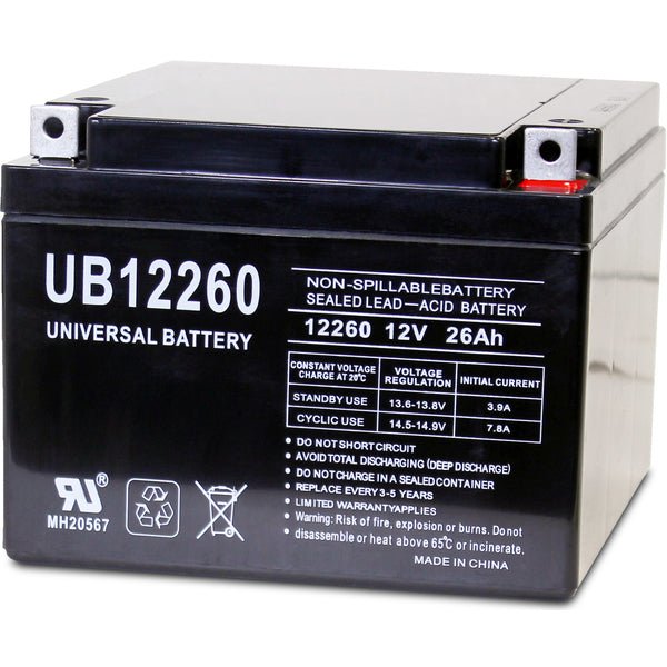 12V 26Ah Sealed Lead Acid Rechargeable Battery - SLA 2 Volt 26 Amp Deep Cycle Battery for Solar Power, UPS Backup, Emergency Lighting & Security Systems