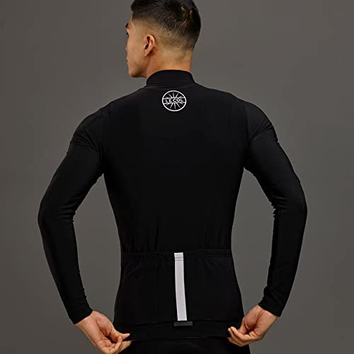 Men's Aqua Zero Long Sleeve Cycling Jersey - Breathable Moisture-Wicking Bike Shirt with Rear Pockets | Water Resistant & Zip Closure | Sizes XS-3XL | Perfect for Road Biking, Mountain Cycling & Outdoor Sports