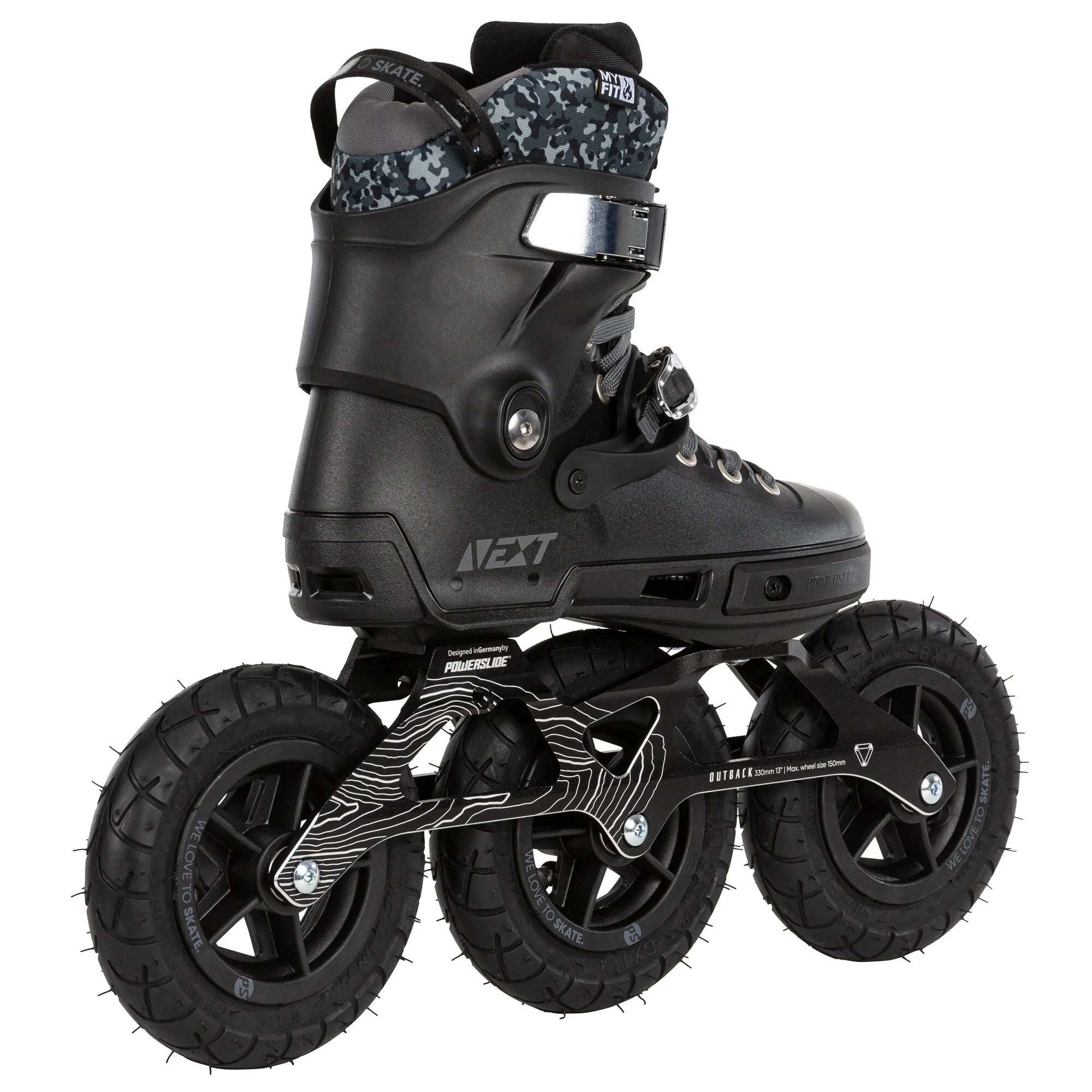 Powerslide Next Outback 150 Off-Road Inline Skates for Men & Women - All-Terrain Rollerblades for Trail, Dirt & Urban Skating - High-Performance Outdoor Skates with 150mm Wheels