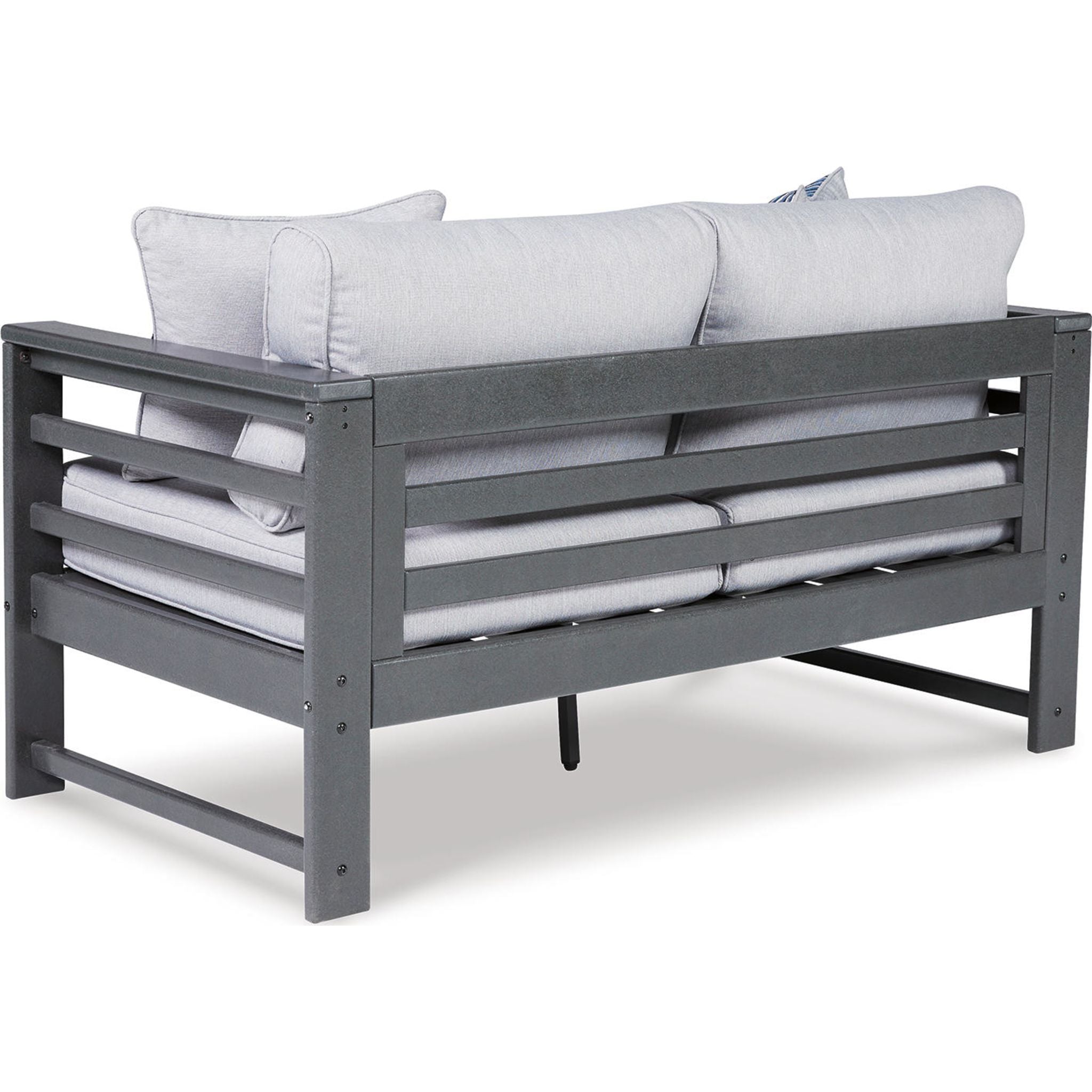 Amora Outdoor Loveseat with Cushion - Waterproof Patio Furniture Set, Charcoal Gray - Perfect for Garden, Backyard, Poolside & Balcony Relaxation