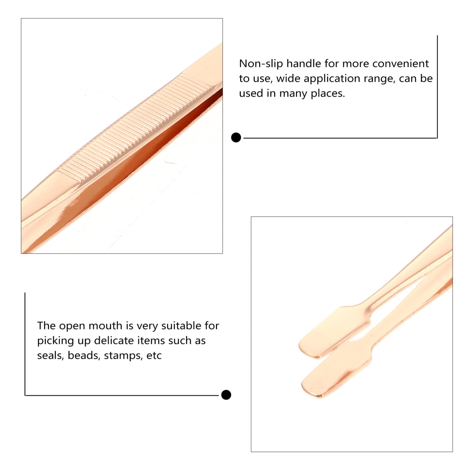 4pcs Stainless Steel Anti-Static Stamp Tweezers - Philatelic Collecting Tools for Stamps, False Eyelashes & Crafts - Precision Stamp Picker, Eyelash Applicator & Hobby Accessories