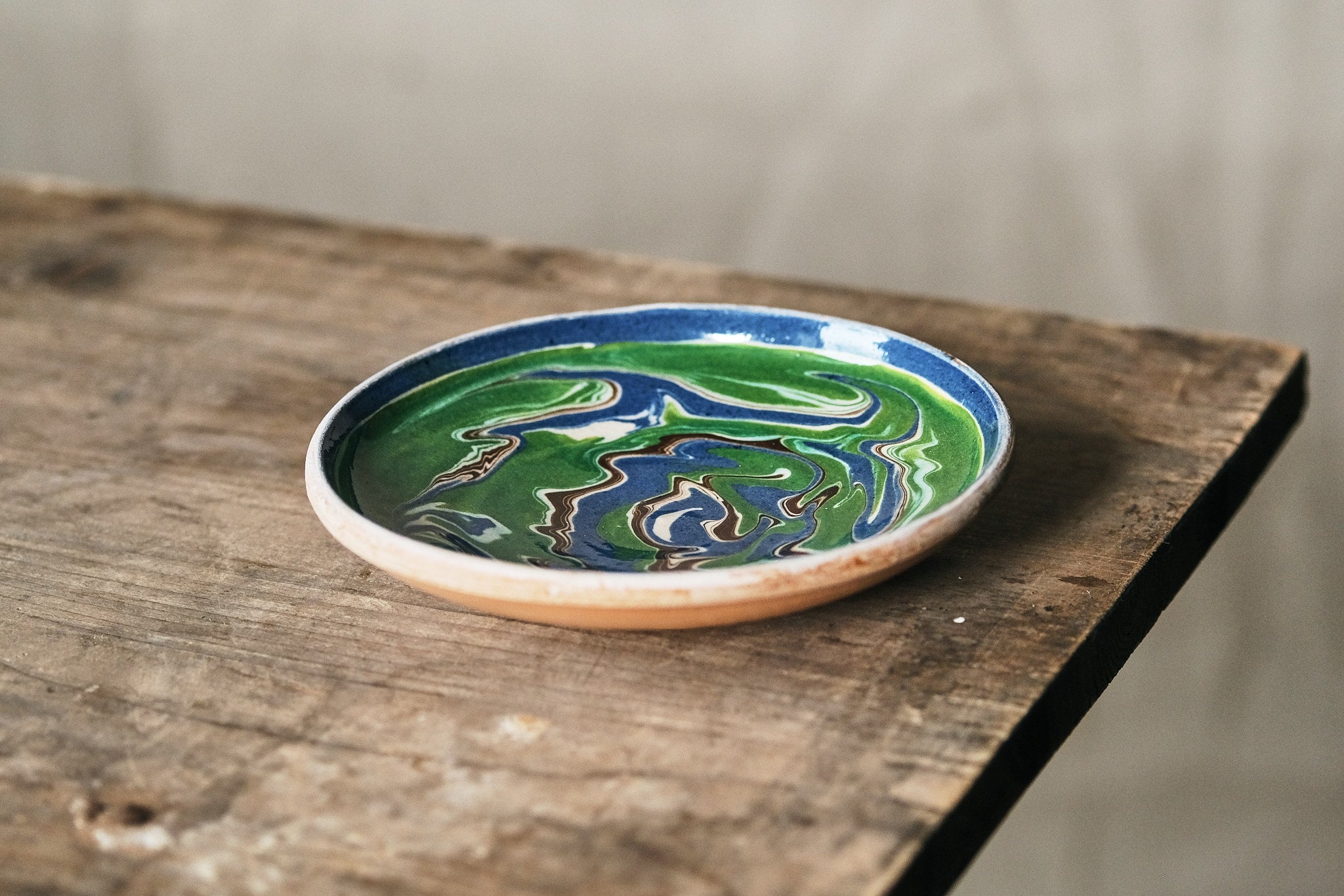 Handmade Ceramic Dipping Bowl Set - Green & Blue - Perfect for Guacamole, Hummus, and Sauces - Elegant Appetizer Serving Dish for Parties & Gatherings