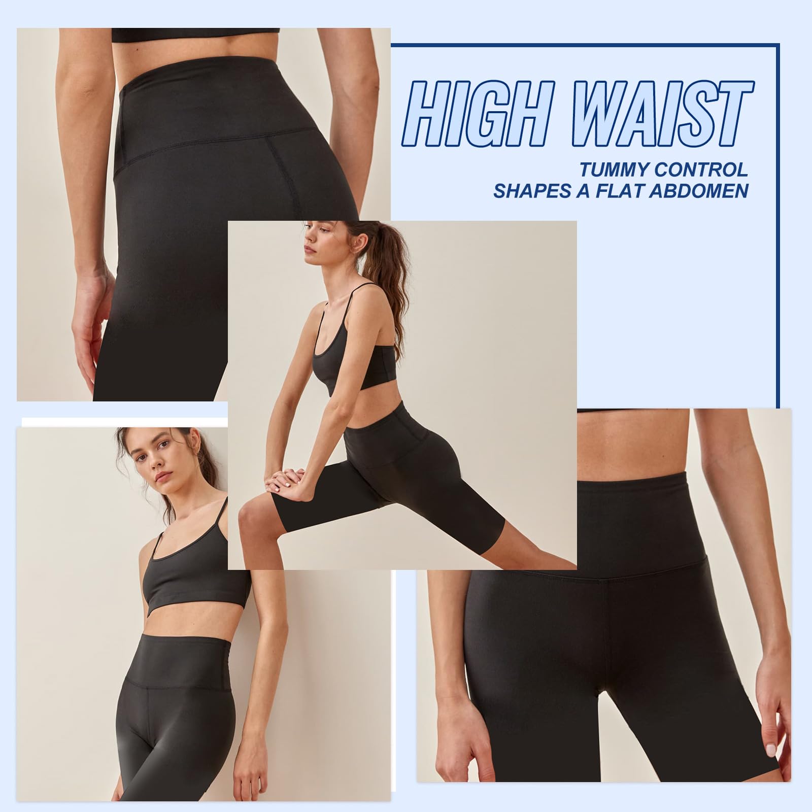 3 Pack High Waisted Biker Shorts for Women – 3
