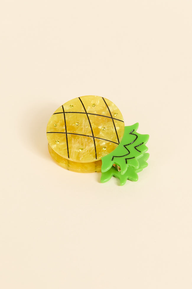 Yellow Pineapple Claw Clip Hair Claw for Women - Summer Hair Accessories for Beach, Pool & Vacation - Final Sale