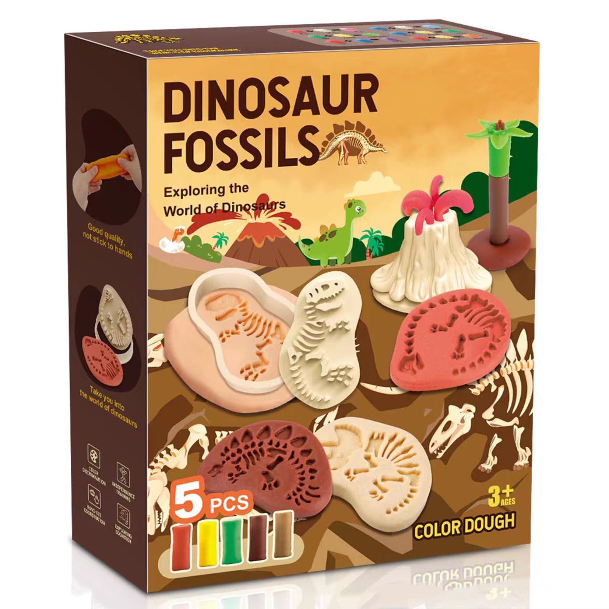 Dinosaur Play Dough Set for Kids Ages 2-8 - 23 Piece Non-Toxic Modeling Clay Kit with Tools & Accessories for Creative Play - Perfect for Preschool Learning, Birthday Gifts & Sensory Development Activities