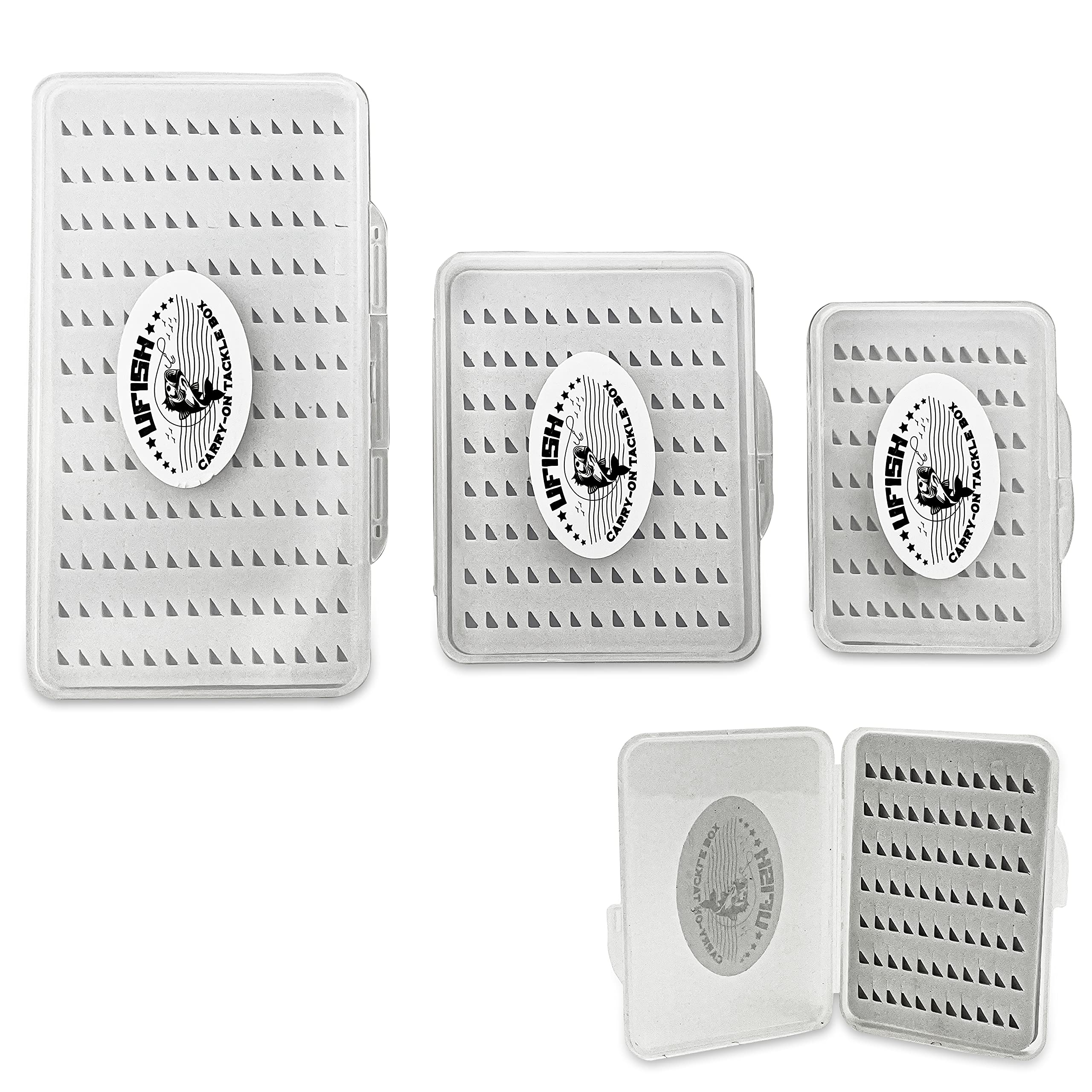 3-Piece Slim Fly Box Set - Clear Fishing Flies Organizer & Tackle Storage for Trout - Compact Bug Box for Fly Fishing Enthusiasts - Perfect for Stream, River, and Lake Fishing Trips