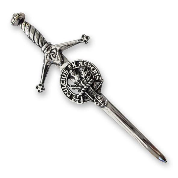 Scottish Clan Crest Kilt Pin - Personalized Surname Brooch (A-L) - Perfect for Highland Dress, Weddings & Celtic Events