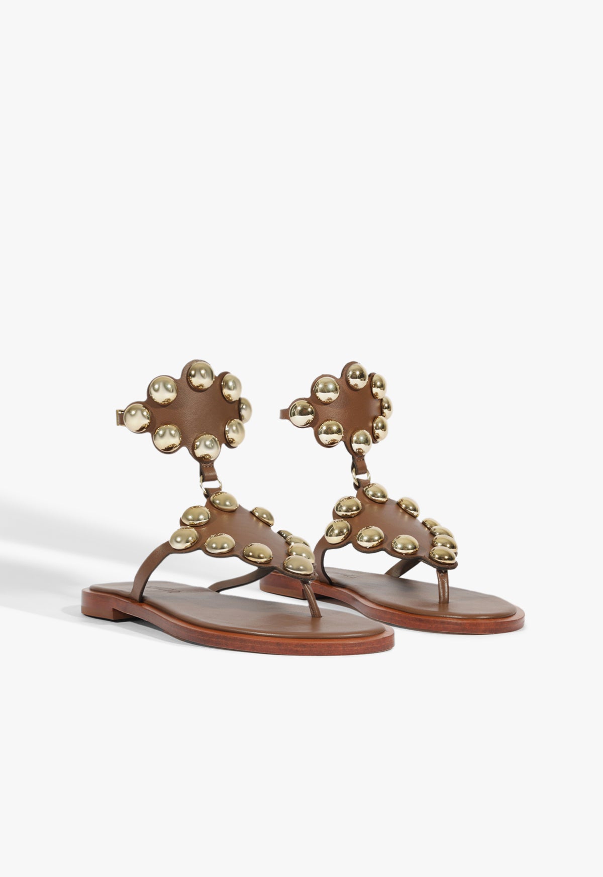 Mist Brown Leather Flat Sandals for Women - Comfortable Casual Summer Shoes for Beach, Walking & Vacation
