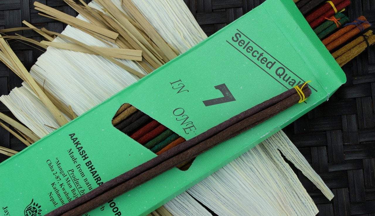 7 in 1 Natural Herb Incense Sticks - Aakash Bhairab Premium Dhoop for Meditation, Yoga & Relaxation | Handmade Aromatic Herbal Blends for Home, Temple & Spiritual Practices