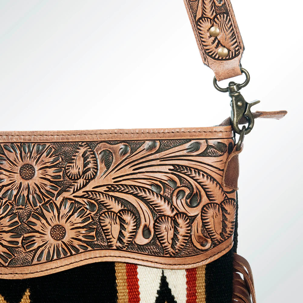 Stylish American Darling Black & Gold Aztec Crossbody Bag for Women | Trendy Boho Purse for Everyday Use, Parties & Travel Accessories