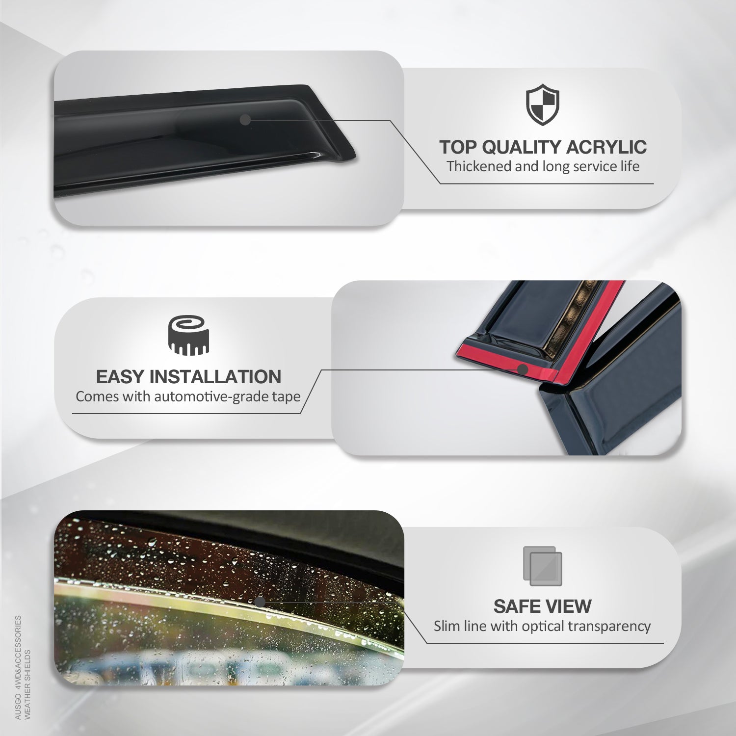 Premium Weather Shields for Nissan Qashqai J12 (2022-Present) - Durable Rain Guards & Window Deflectors for All-Season Protection - Perfect for Rainy Days, Road Trips & Outdoor Adventures