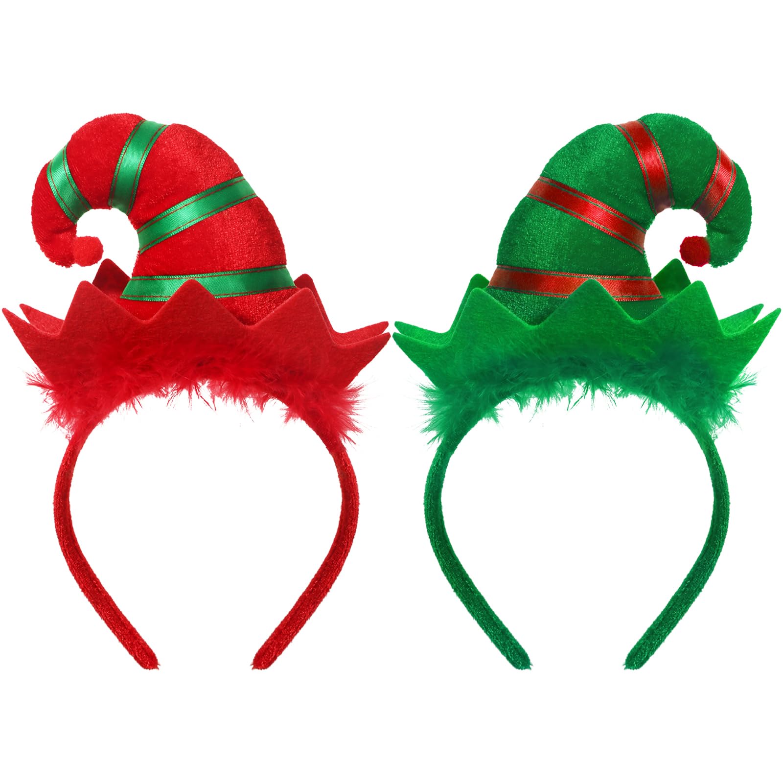 WILLBOND 2 Pack Christmas Reindeer Antler Headbands for Women - Festive Holiday Party Hair Accessories for Christmas Celebrations, Costume Parties & Photo Props