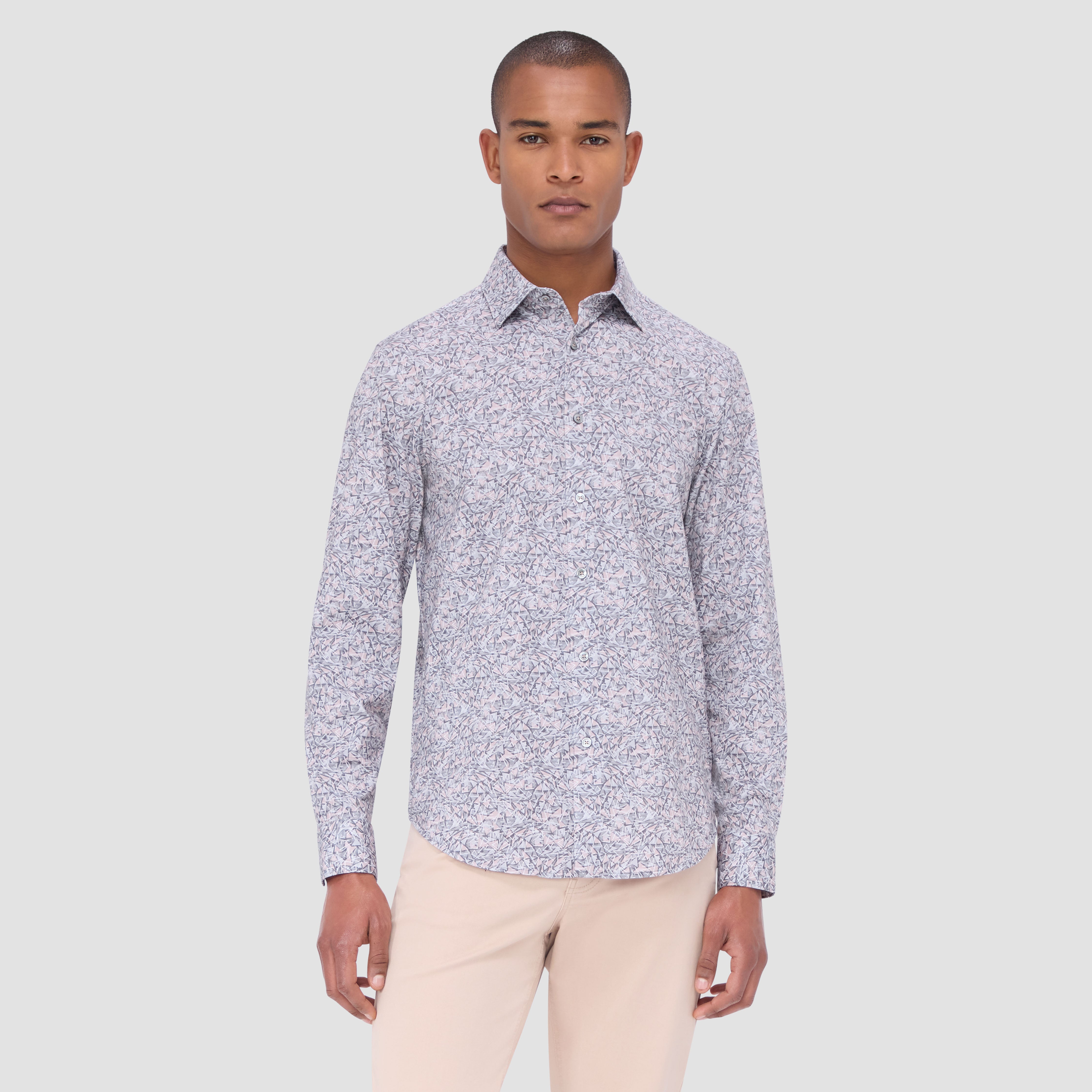 James Geometric Abstract Cotton Shirt for Men - Stylish Casual Button Down Shirt with Unique Print - Perfect for Office, Date Night & Weekend Outings