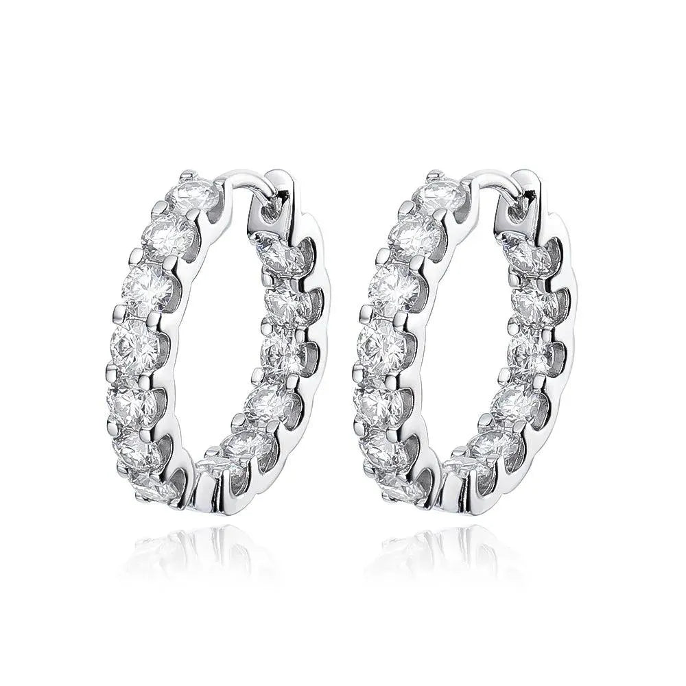 18K Gold Plated 2.6CT Moissanite Hoop Earrings for Women | 925 Sterling Silver Wedding & Party Jewelry | Elegant Gift for Anniversary, Bridal Shower & Special Occasions