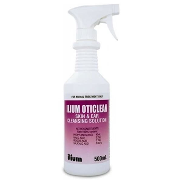 TROY Ilium Oticlean Pet Ear & Skin Cleansing Spray – 500ml for Dogs & Cats – Gentle Cleaning Solution for Earwax, Odor & Itch Relief – Vet Recommended for Daily Pet Care