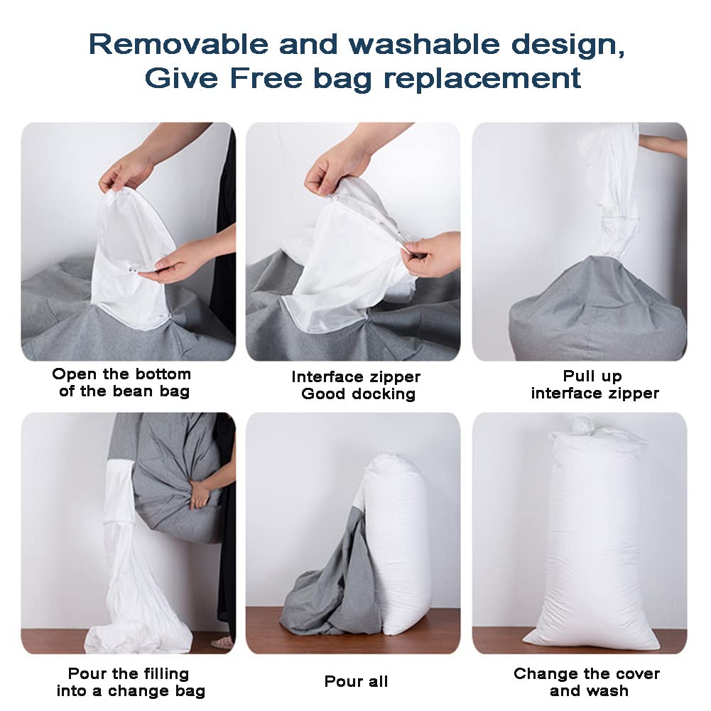 Premium PVC Bean Bag Cover - Waterproof Outdoor Lazy Lounger, Plush Toy & Clothes Storage Organizer for Adults & Kids (No Filling Included) - Brown 90x110cm - Perfect for Living Rooms, Dorms, and Outdoor Patios