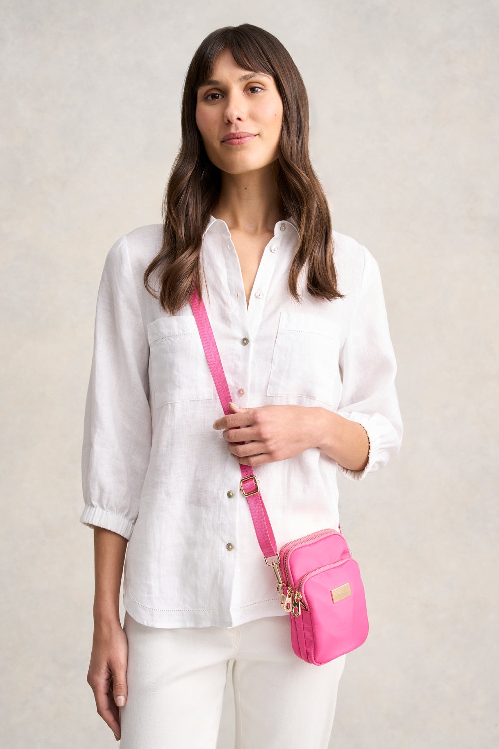 Noele Phone Bag for Women - Rose Pink Crossbody Pouch with Adjustable Strap - Perfect for Running, Travel, and Everyday Use