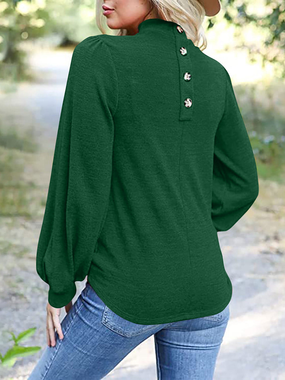 Full Size Mock Neck Long Sleeve T-Shirt for Women | Comfortable Stretch Cotton Blend | Casual & Work Wear | Perfect for Office, Travel & Everyday Outfits