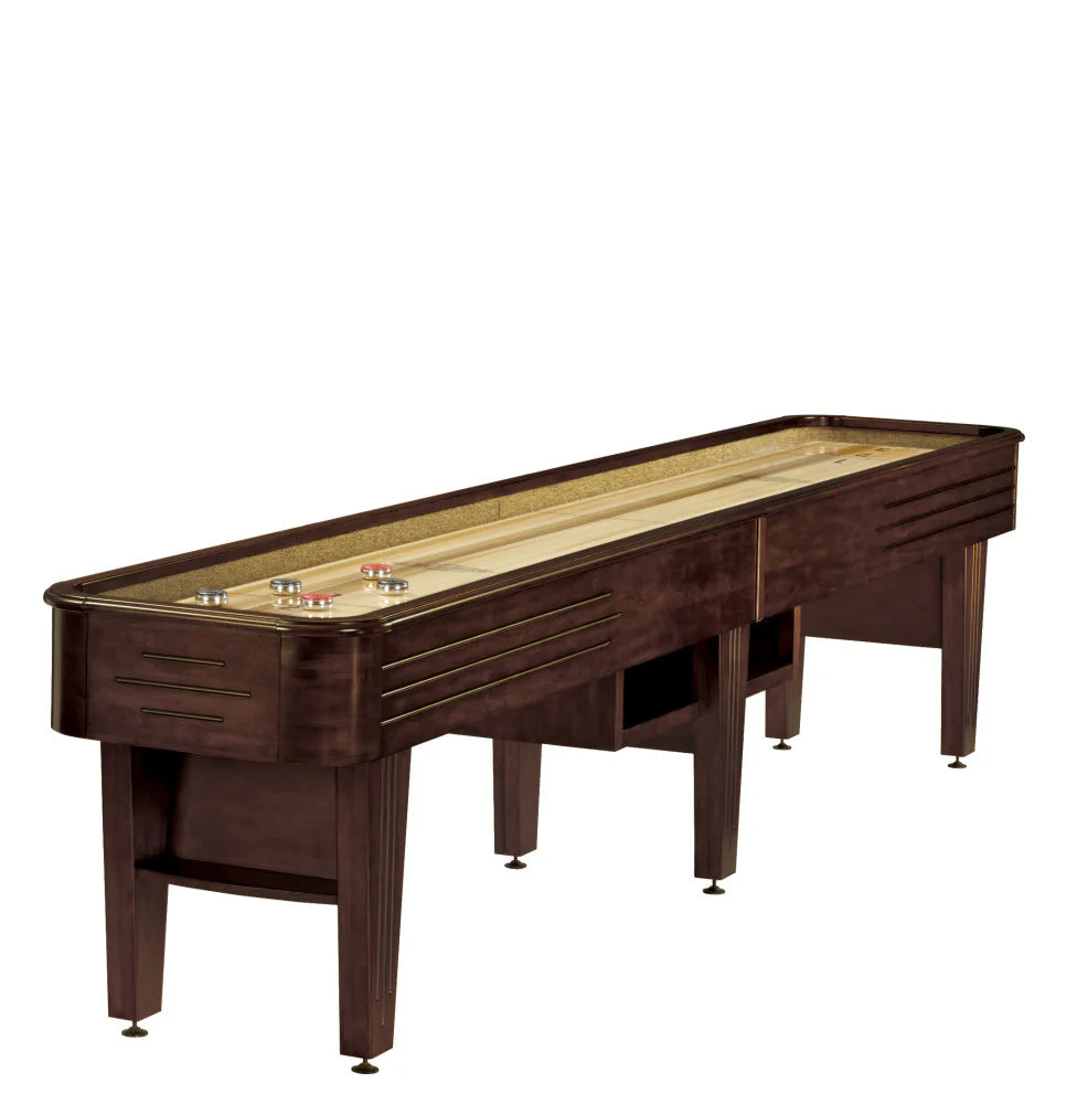 Brunswick Andover II 14-Foot Shuffleboard Table in Espresso Finish - Premium Indoor Game Table for Home, Bar, or Game Room Entertainment
