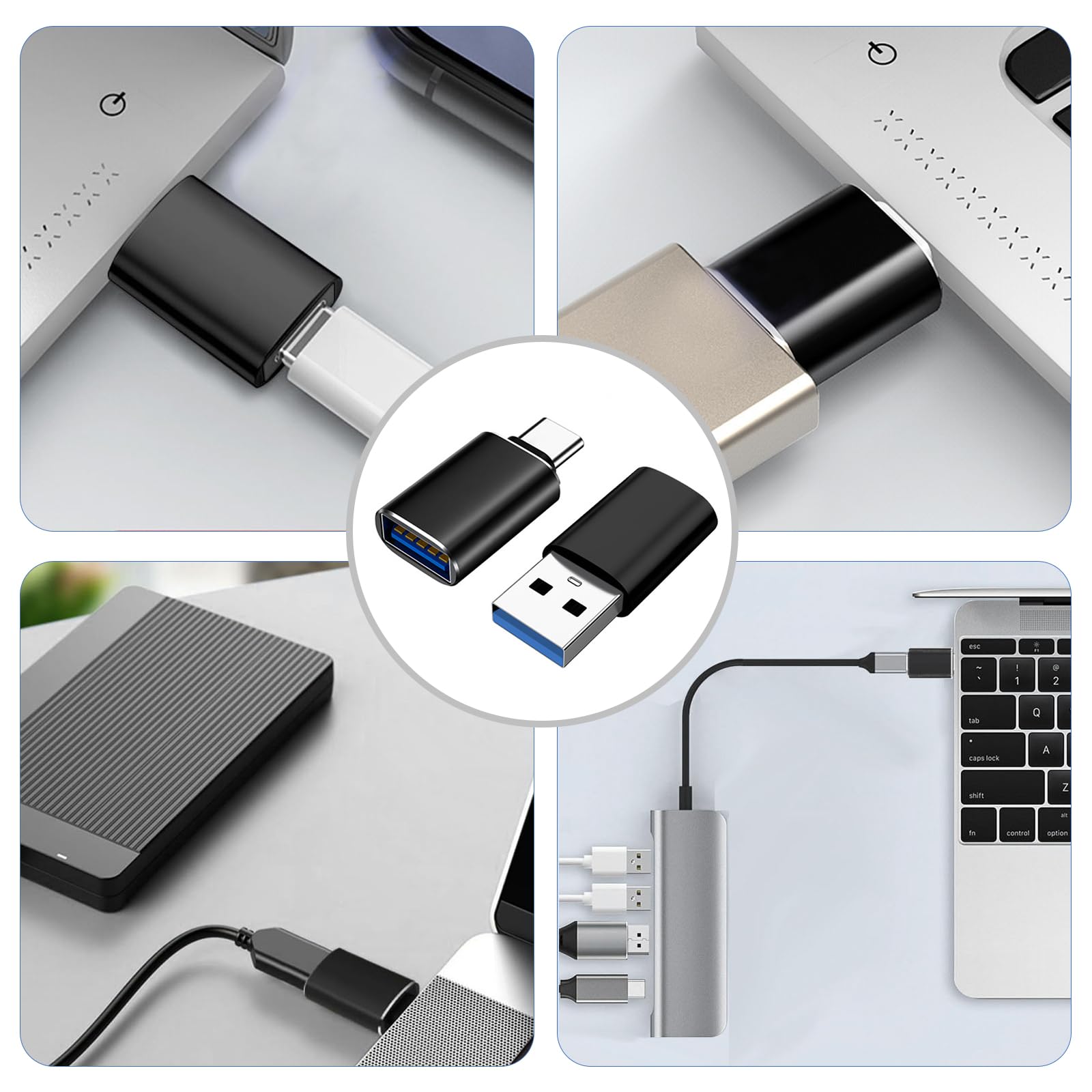 USB 3.0 Adapter - USB C to USB Adapter, USB to USB C Converter, Micro USB to USB C Adapter for Smartphones, Laptops, Tablets - Fast Data Transfer & Charging Solution for Home, Office & Travel