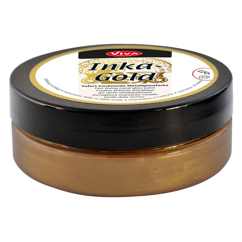 Inka Gold Gilding Wax 2.3oz - Metallic Polish for Wood, Clay & Terracotta DIY Decor