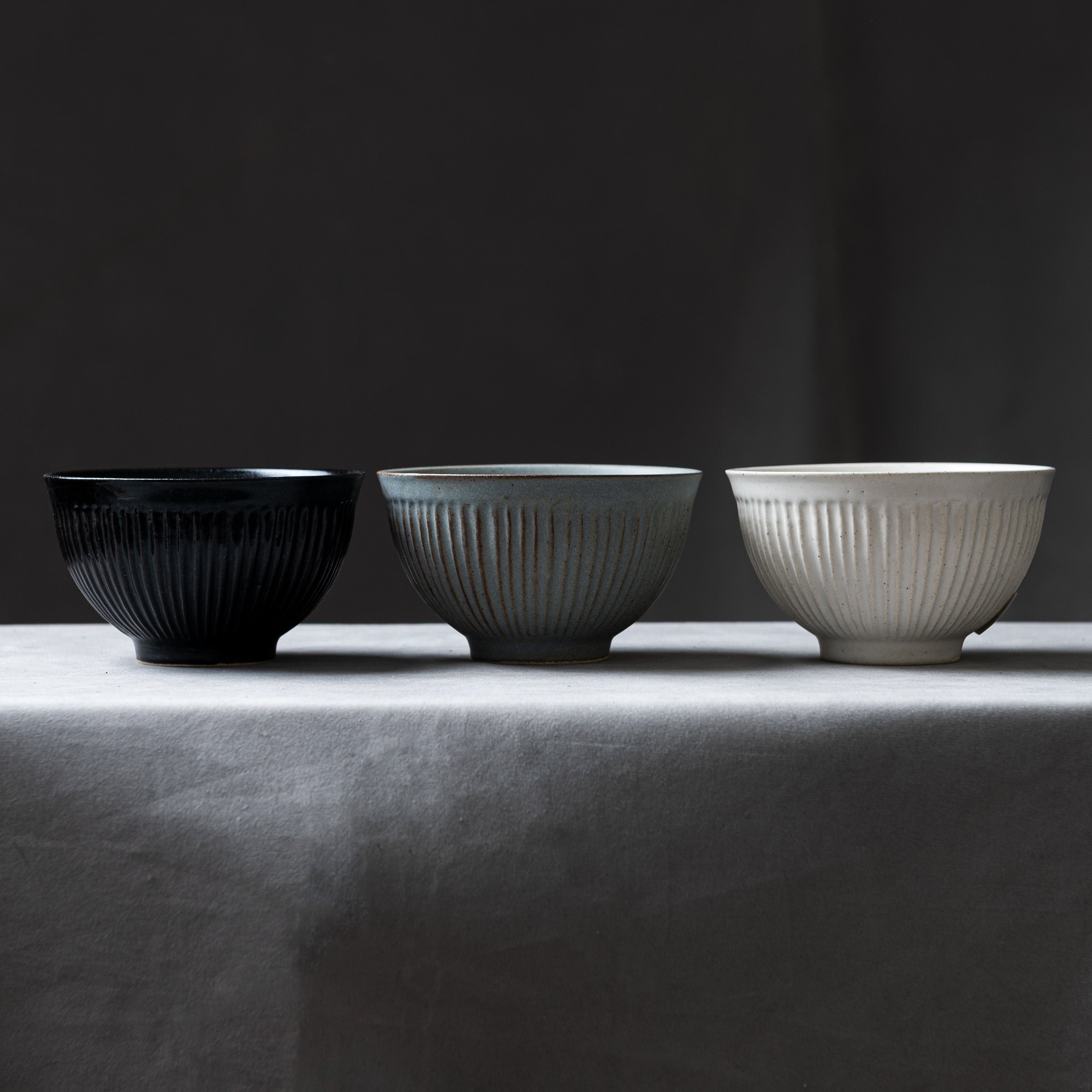 Premium Saliu Shinogi Rice Bowl Set - 3 Colors (Black, White, Brown) | Durable Ceramic Japanese Style Soup & Rice Bowl | Perfect for Home Dining, Restaurant Use & Gift Giving