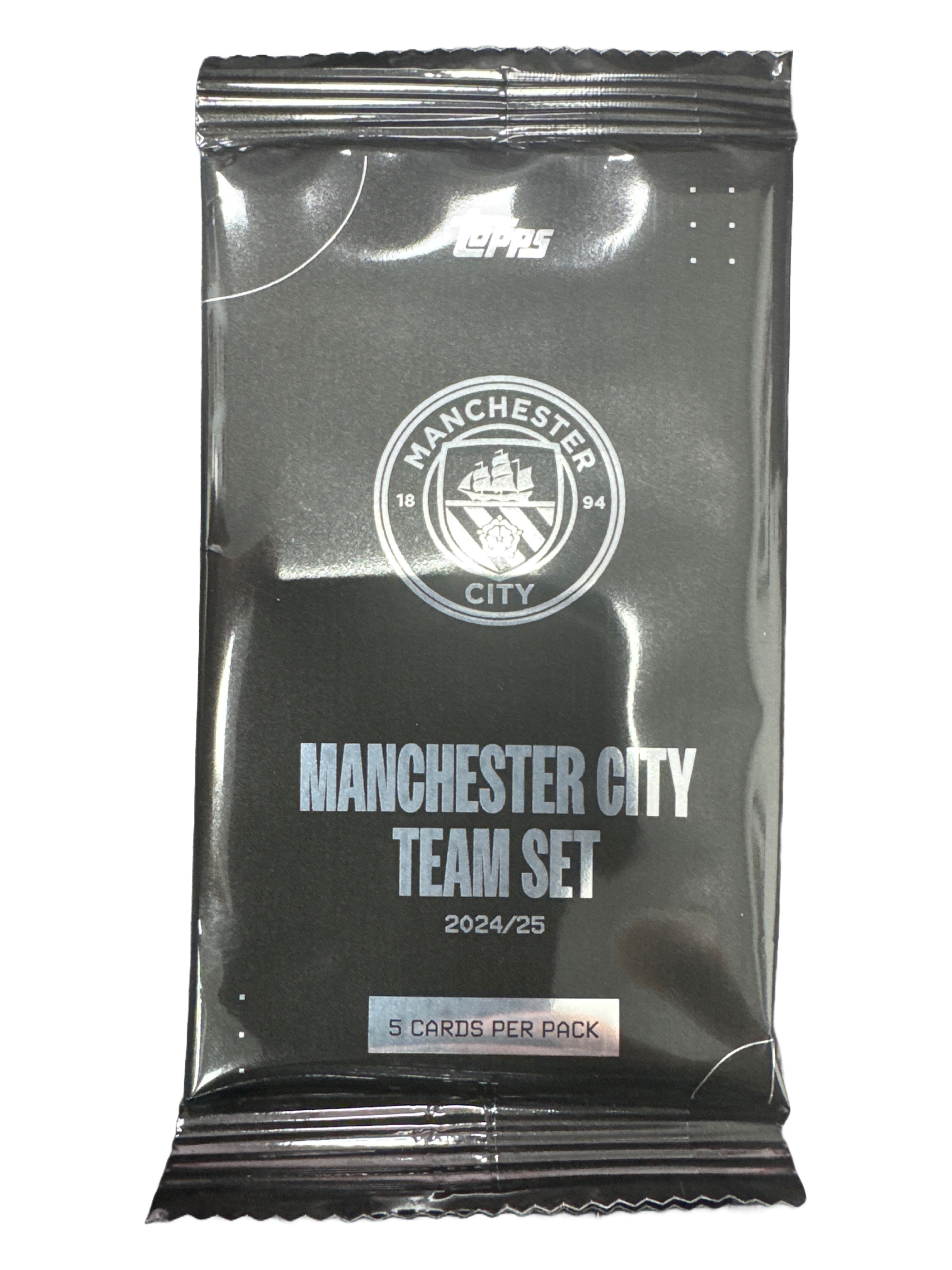 Topps Manchester City Official Team Set 2024/25 Single Pack - Authentic Soccer Trading Cards for Collectors & Fans - Perfect for Gifts, Display & Game Nights