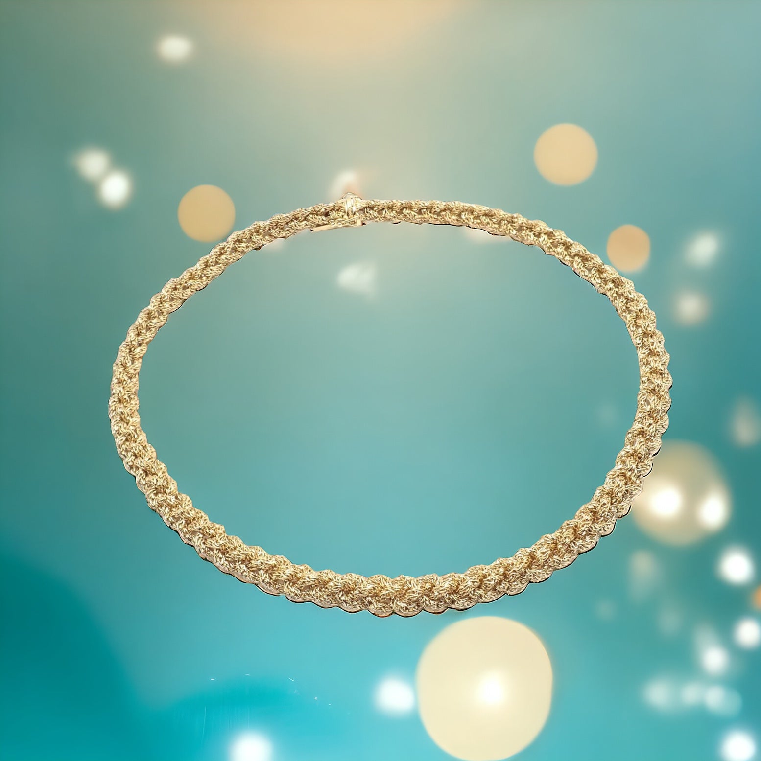 Authentic Vintage Tiffany & Co 18k Yellow Gold Basketweave Link Chain Necklace - Perfect for Elegant Evening Wear & Special Occasions