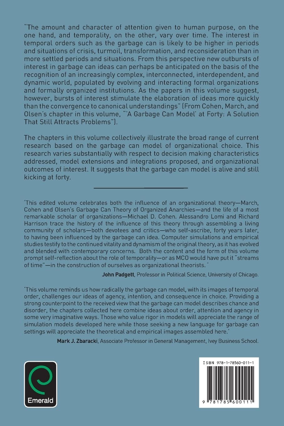 Garbage Can Model of Organizational Choice: 40th Anniversary Review & Future Perspectives | Sociology of Organizations Research Vol. 36 | Academic Study for Management Theories & Decision-Making Processes