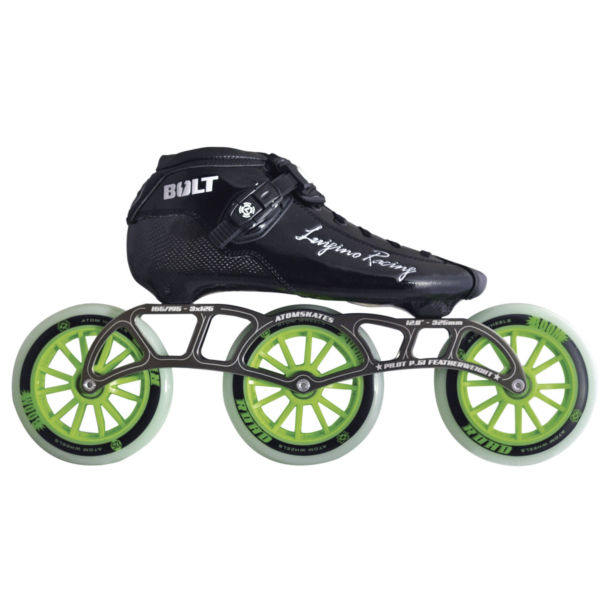 Luigino Bolt Pilot P51 3x125mm Inline Speed Skates - Professional Racing Rollerblades for Adults - Perfect for Indoor & Outdoor Speed Skating, Marathon Training & Competitive Racing