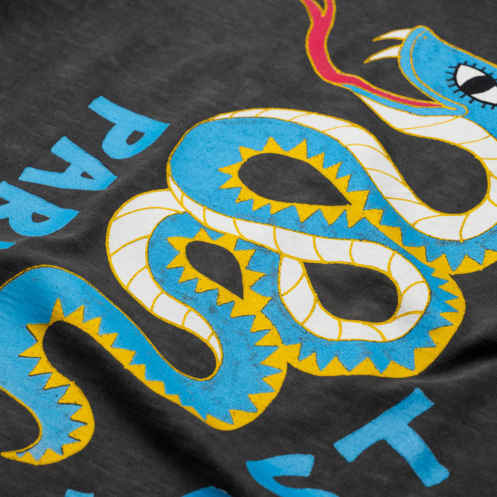 Alchemist Paradise Snake Print T-Shirt - Jet Black | Stylish Graphic Tee for Men & Women | Perfect for Casual Wear, Street Fashion & Outings